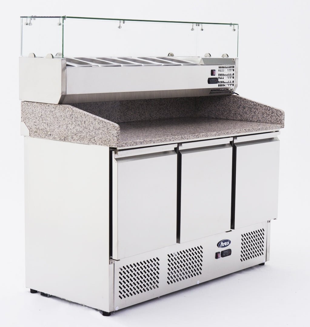 【Seria ESL】Masă Frigorifică (Rece) cu 3 Uși pentru Pregătirea Pizzei - Atosa Romania